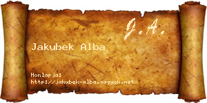 Jakubek Alba névjegykártya